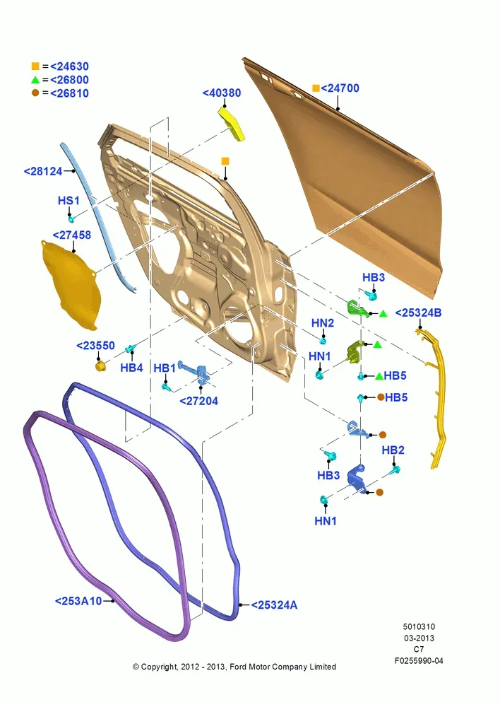 Задние двери, петли и уплотнители diagram