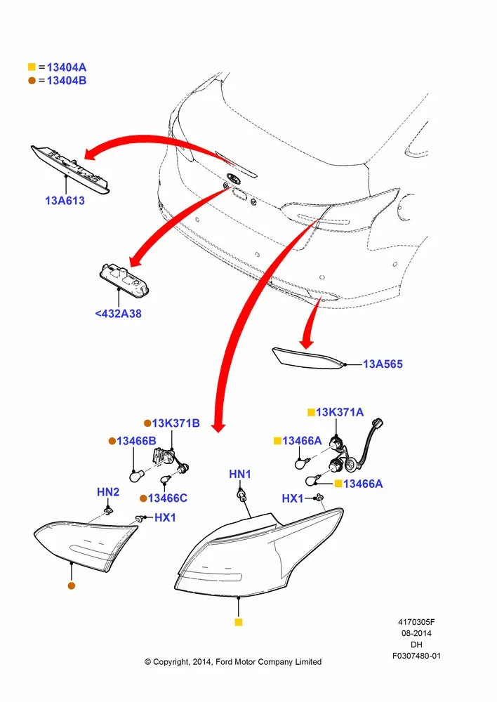 Tail lamps diagram