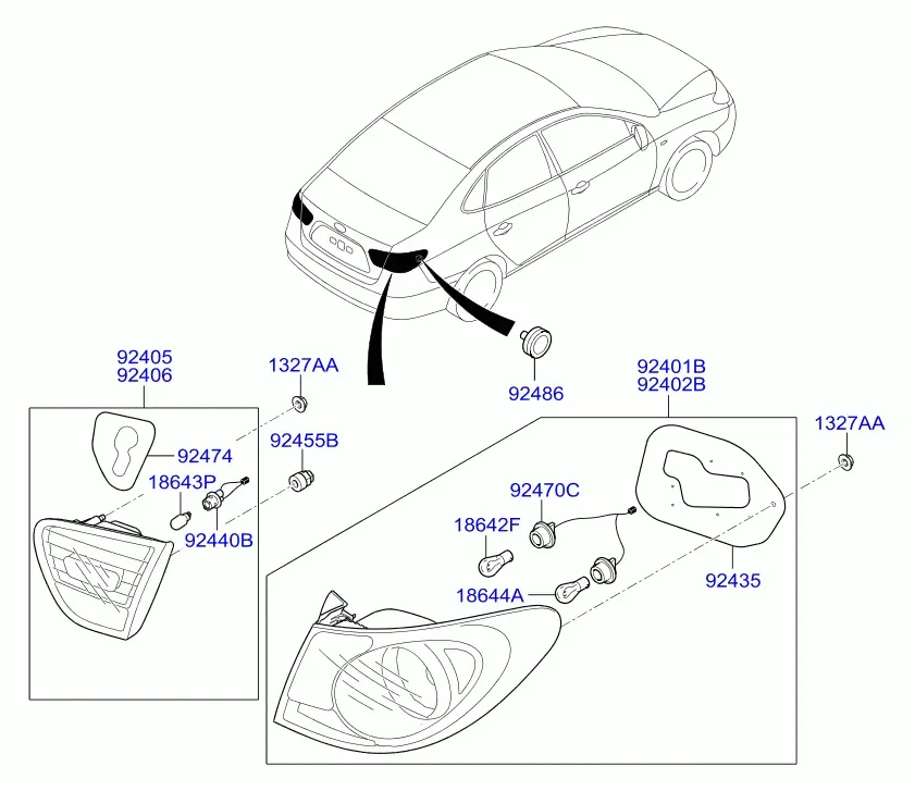 Tail lamp diagram