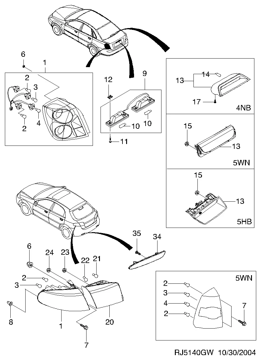 Rear Lights diagram