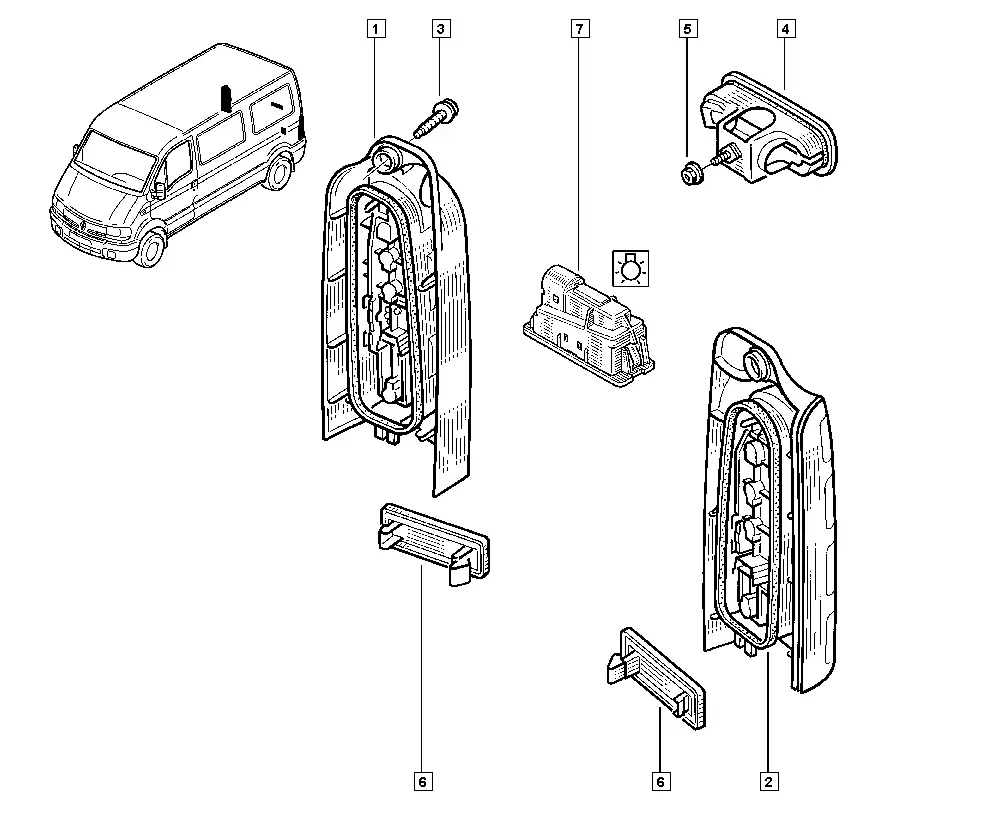Rear Lamps and License Plate Light diagram