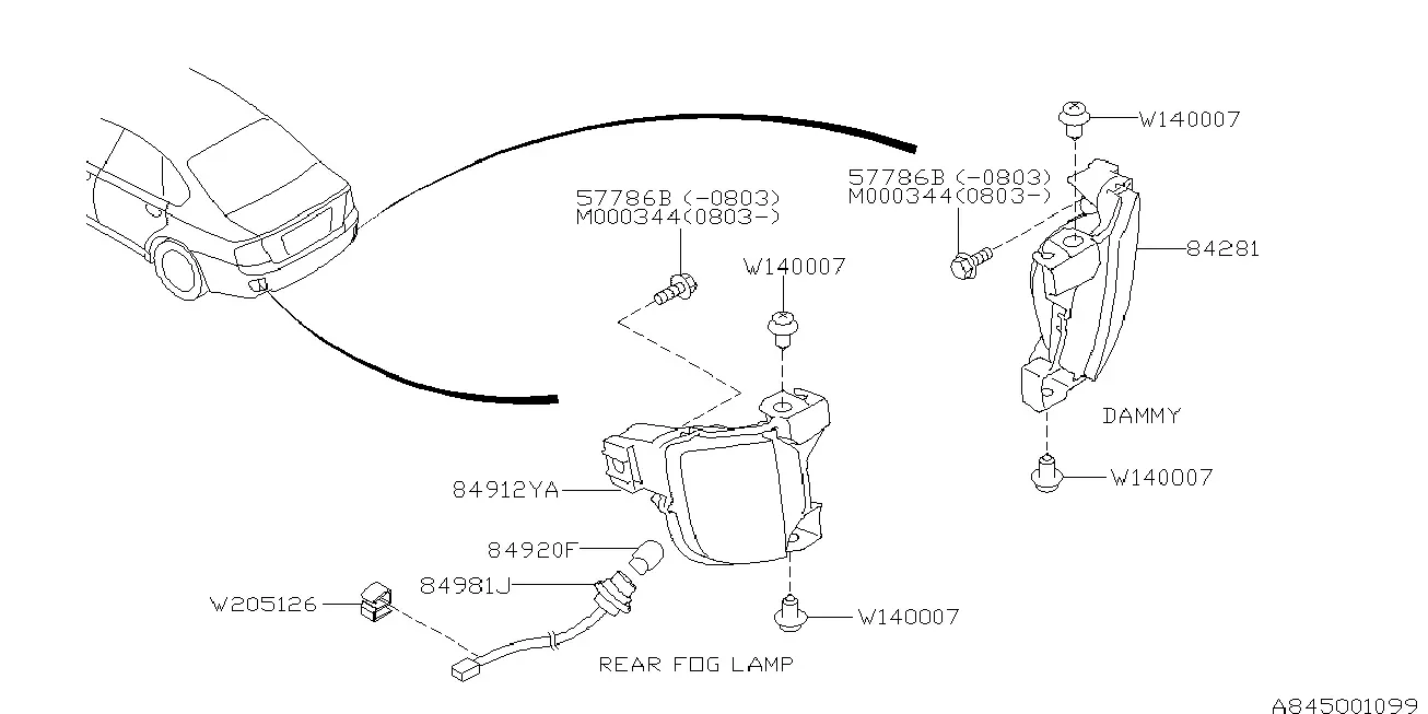Rear fog lamp diagram