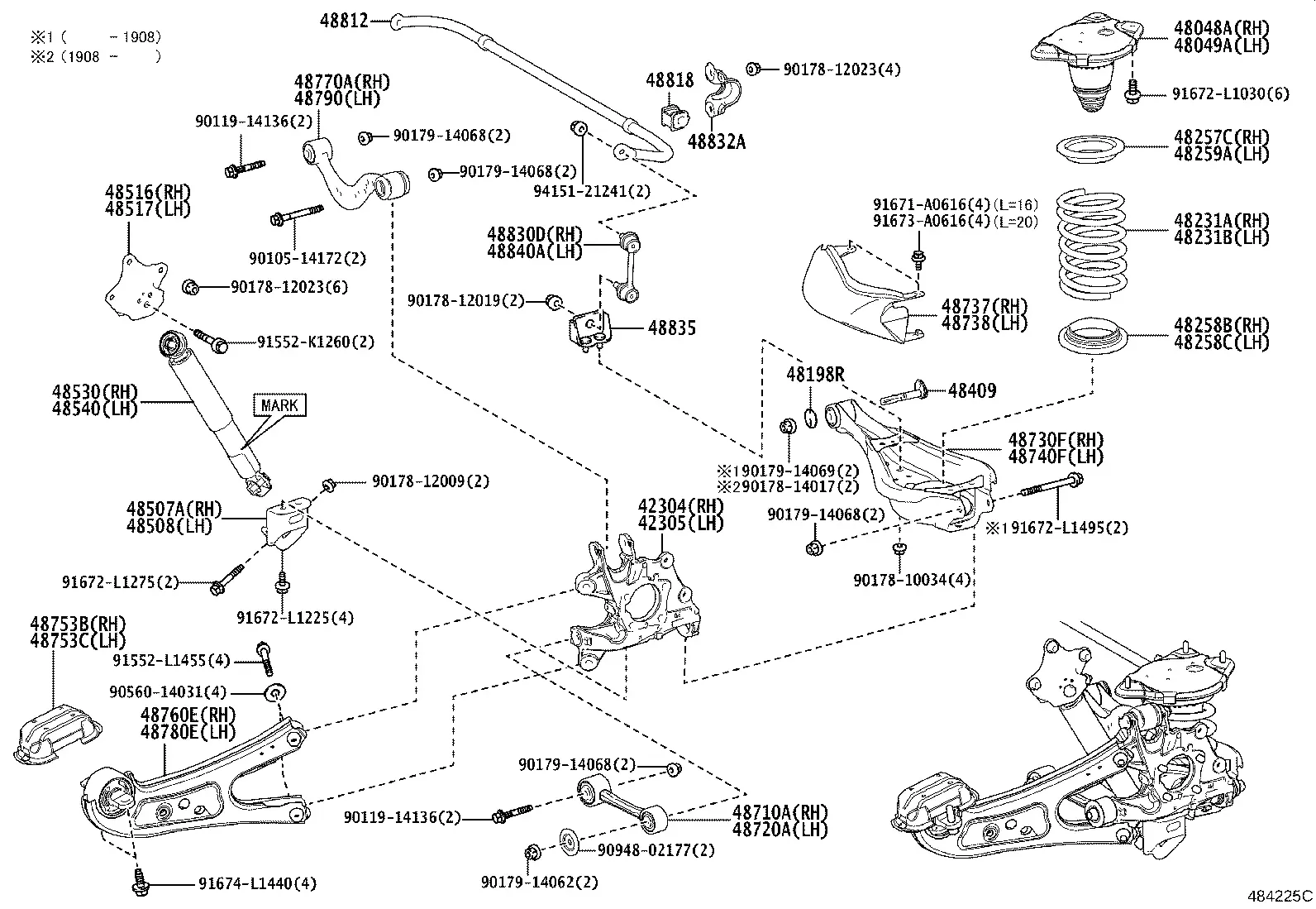 Rear Springs and Shock Absorbers diagram