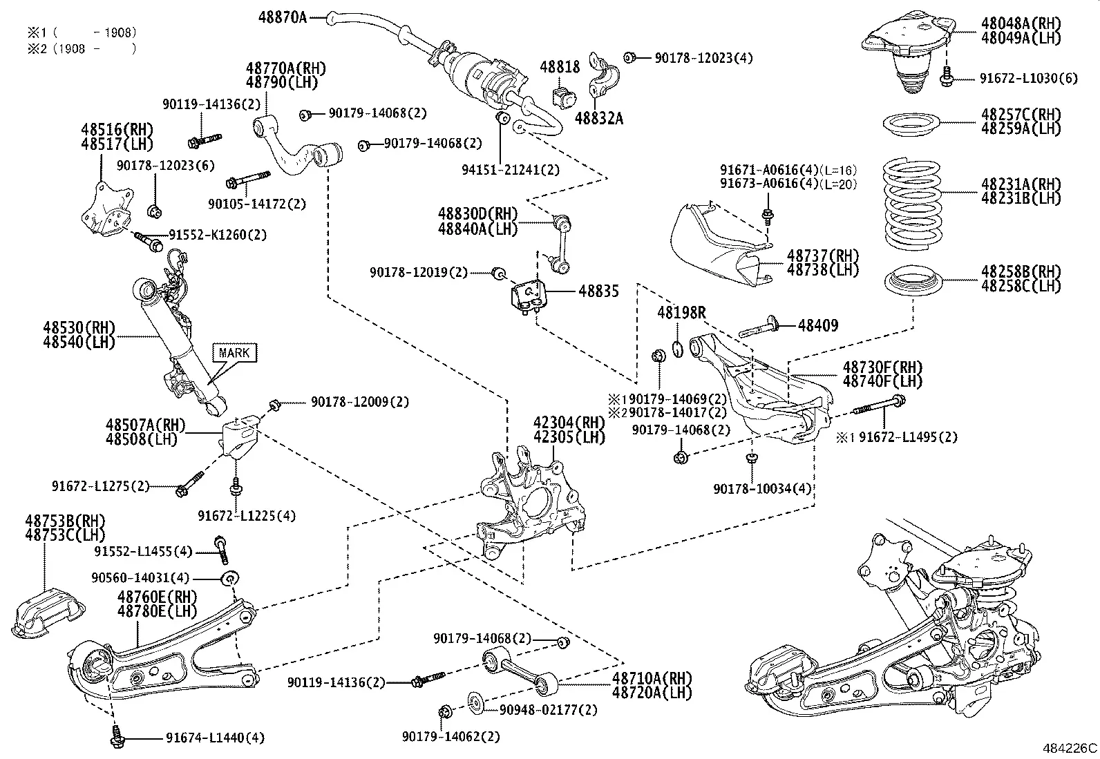 Rear Springs and Shock Absorbers diagram