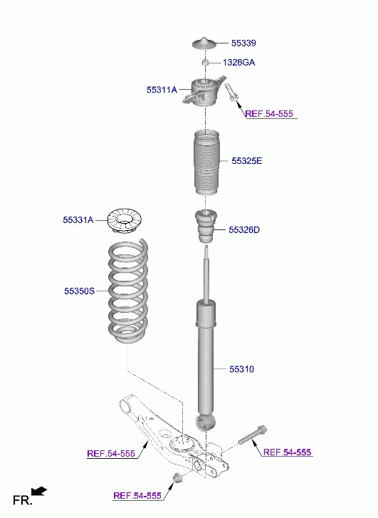 Rear Springs and Struts diagram