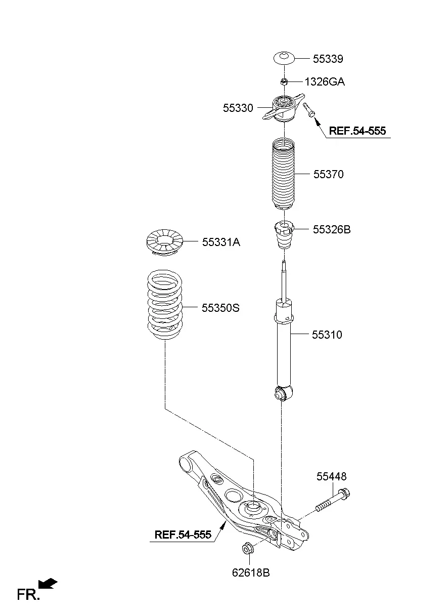 Задние пружины и стойки амортизаторов diagram
