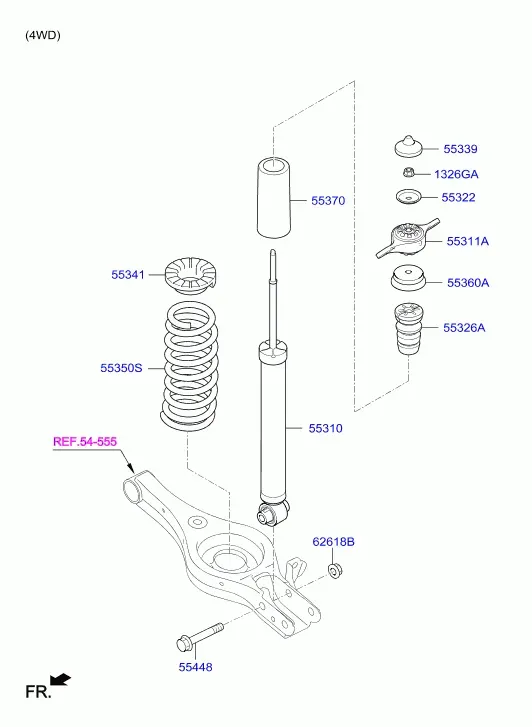 Задние пружины и стойки амортизаторов diagram