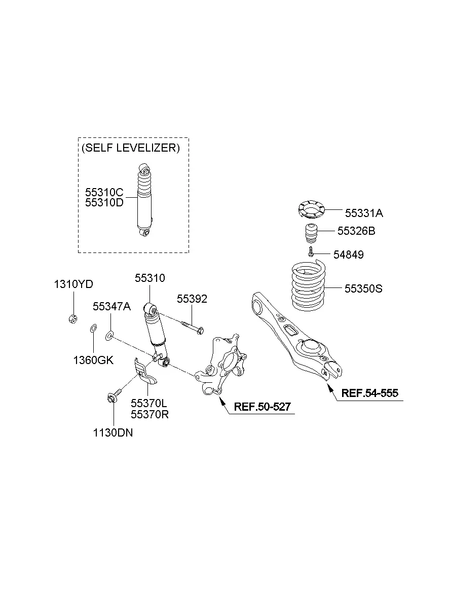 Задние пружины и стойки амортизаторов diagram
