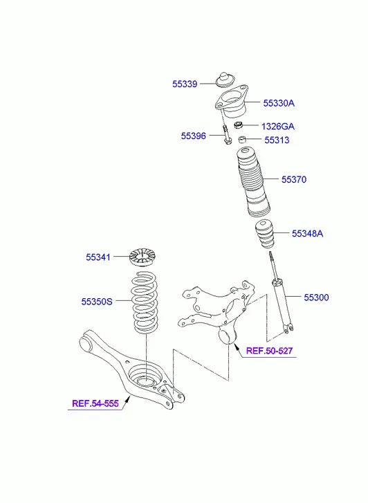 Rear Springs and Struts diagram