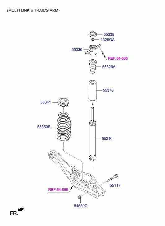 Rear Springs and Struts diagram