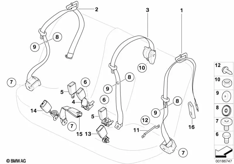 Rear Seat Belts diagram