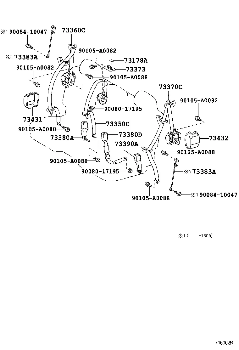 Rear Seat Belts diagram
