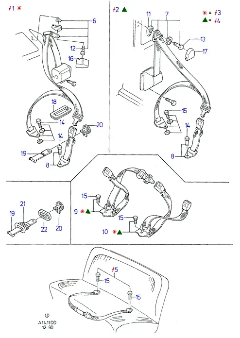 Rear Seat Belts diagram