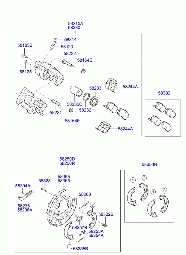 Задние тормоза diagram