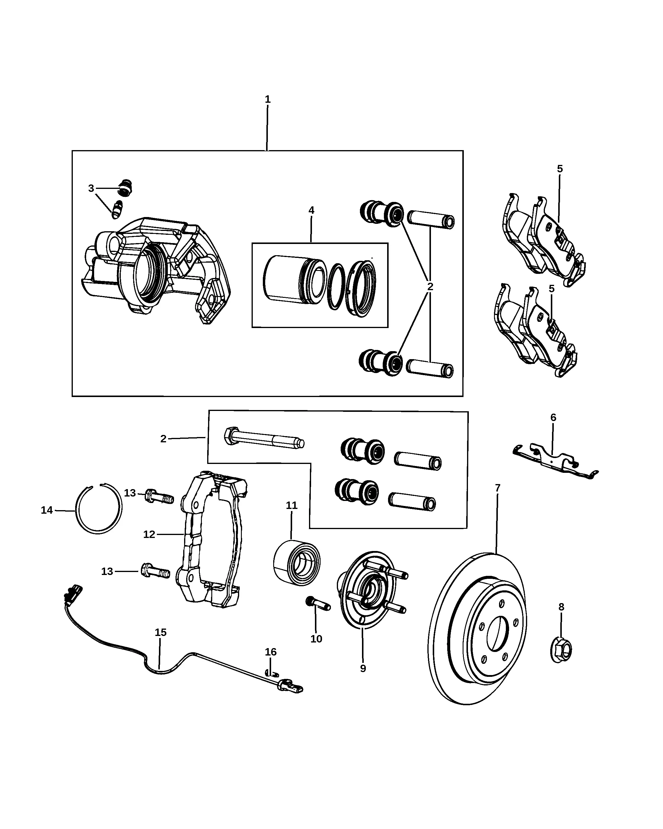 Rear Brakes Assembly diagram