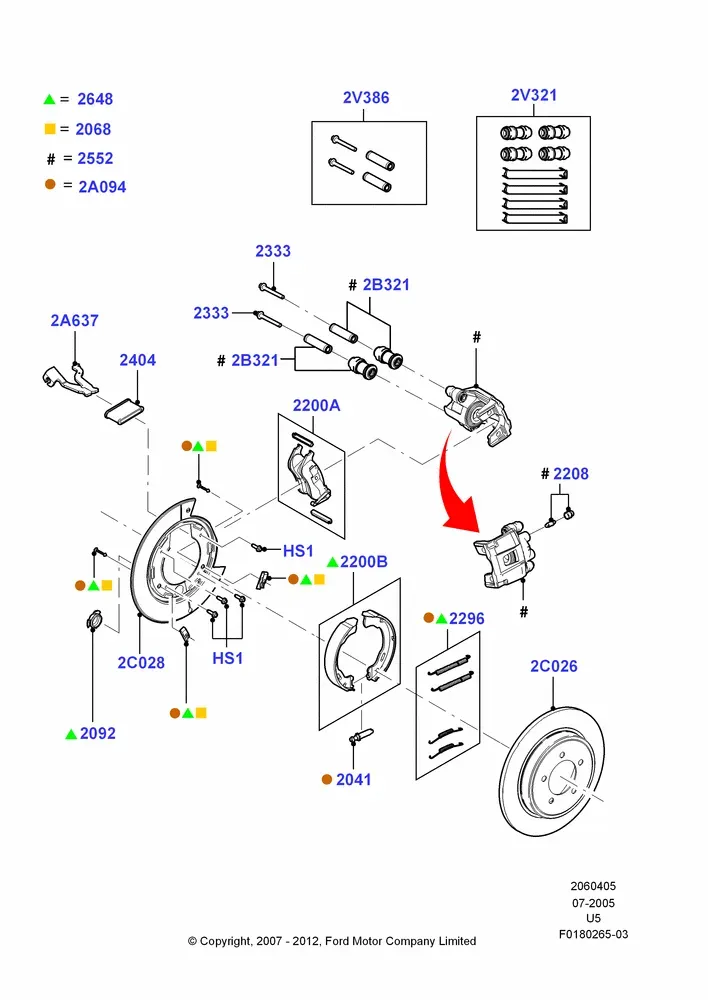 Rear Brake Discs and Calipers diagram
