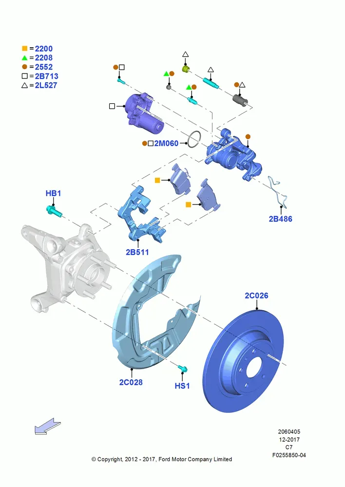 Rear Brake Discs and Calipers diagram