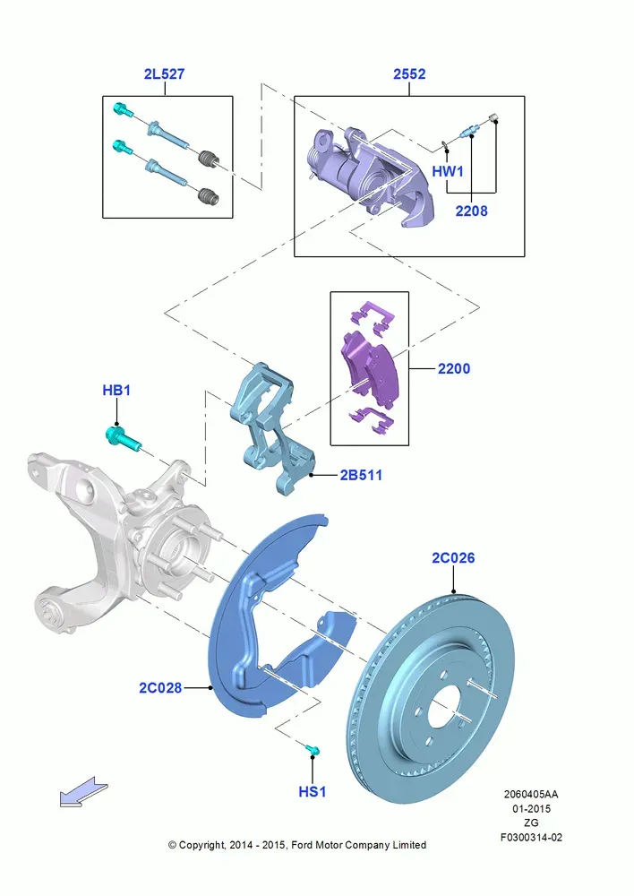 Rear brake mechanism diagram