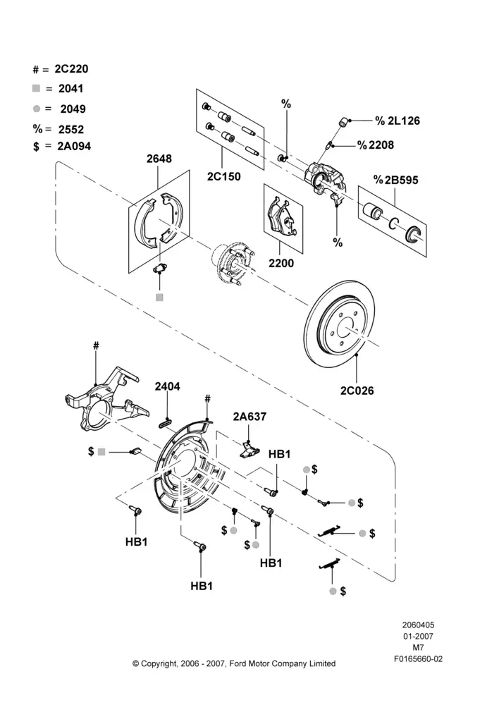 Rear Brake Discs and Calipers diagram