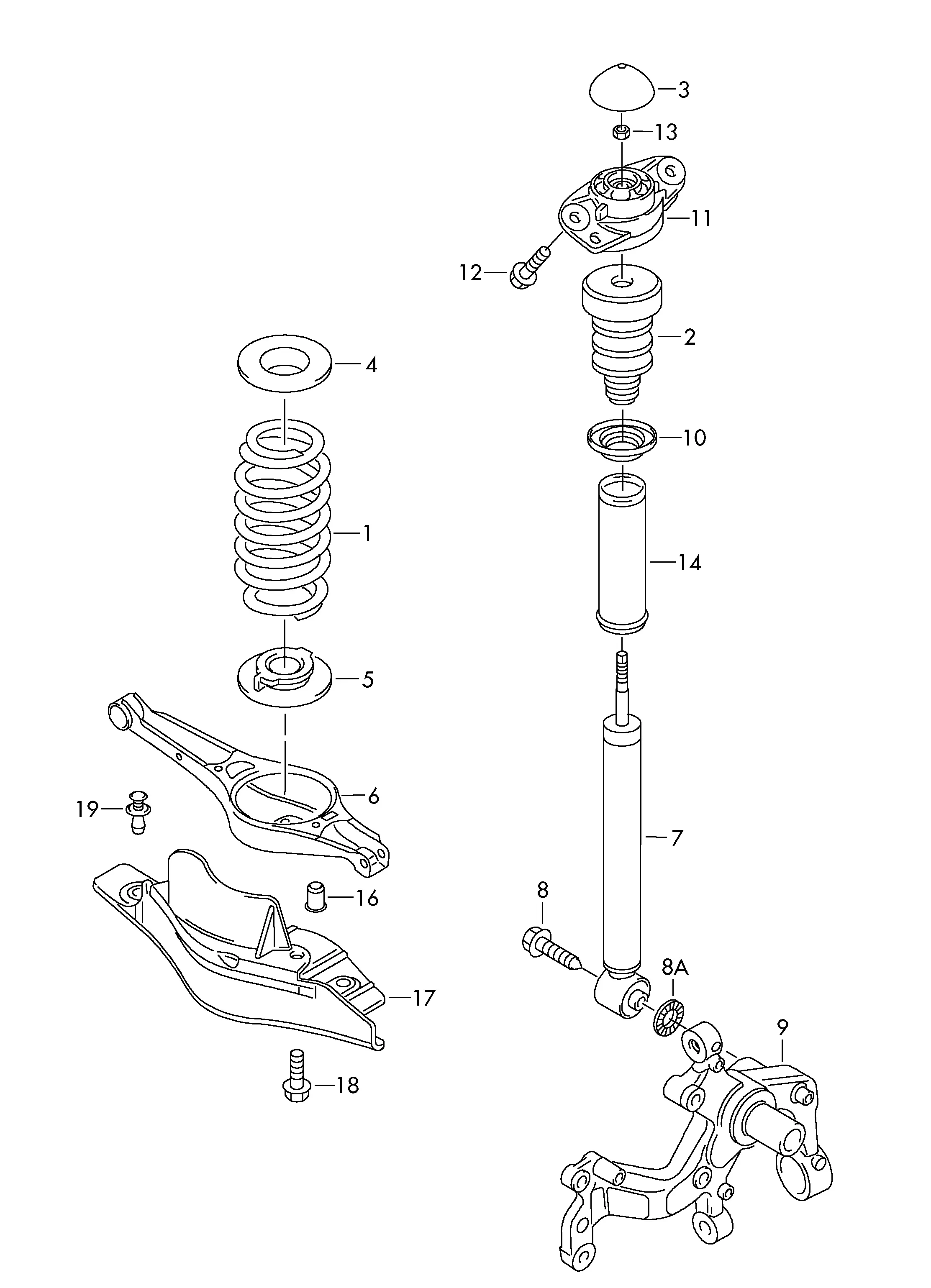 Задний амортизатор diagram