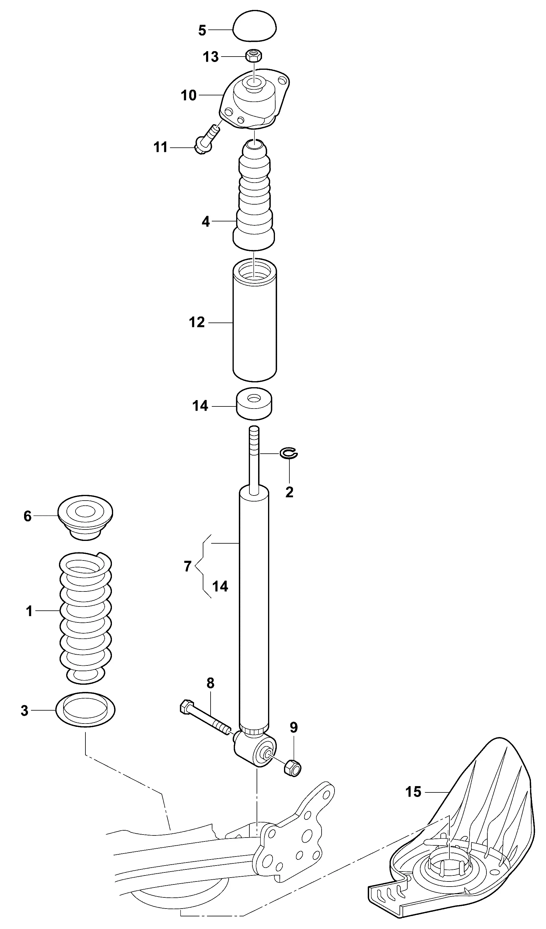 Rear Shock Absorber diagram