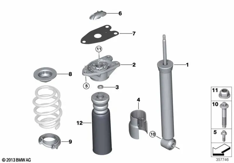Задний амортизатор и опора diagram