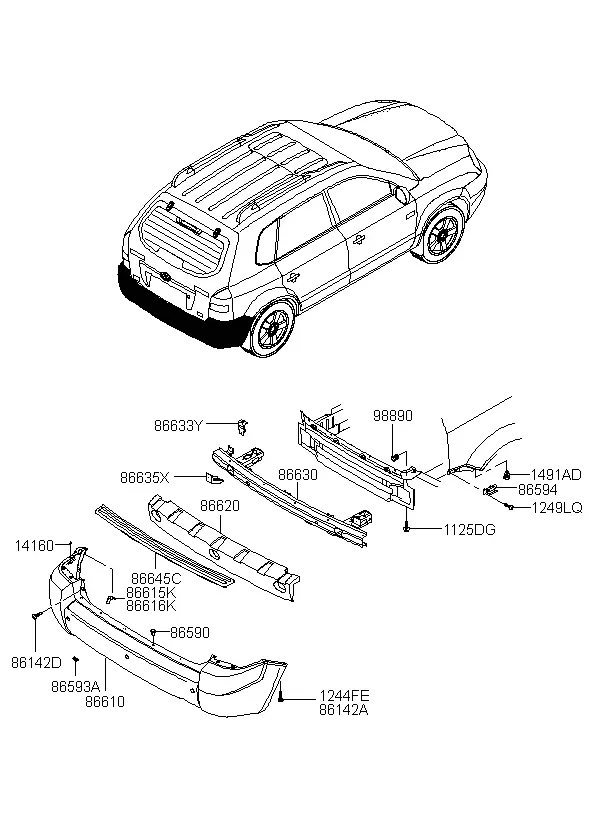 Rear bumper diagram