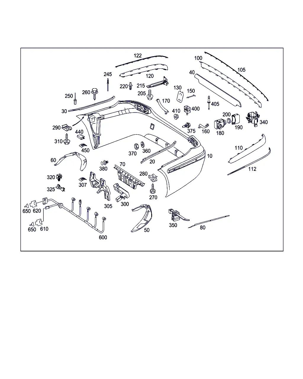 Задний бампер diagram
