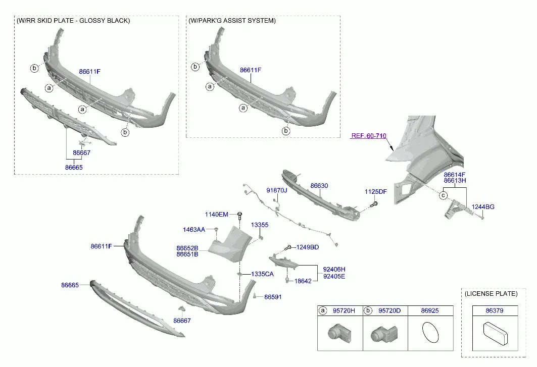 Задний бампер diagram