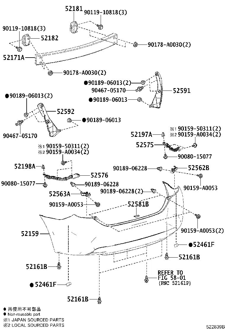 Rear Bumper and Brackets diagram