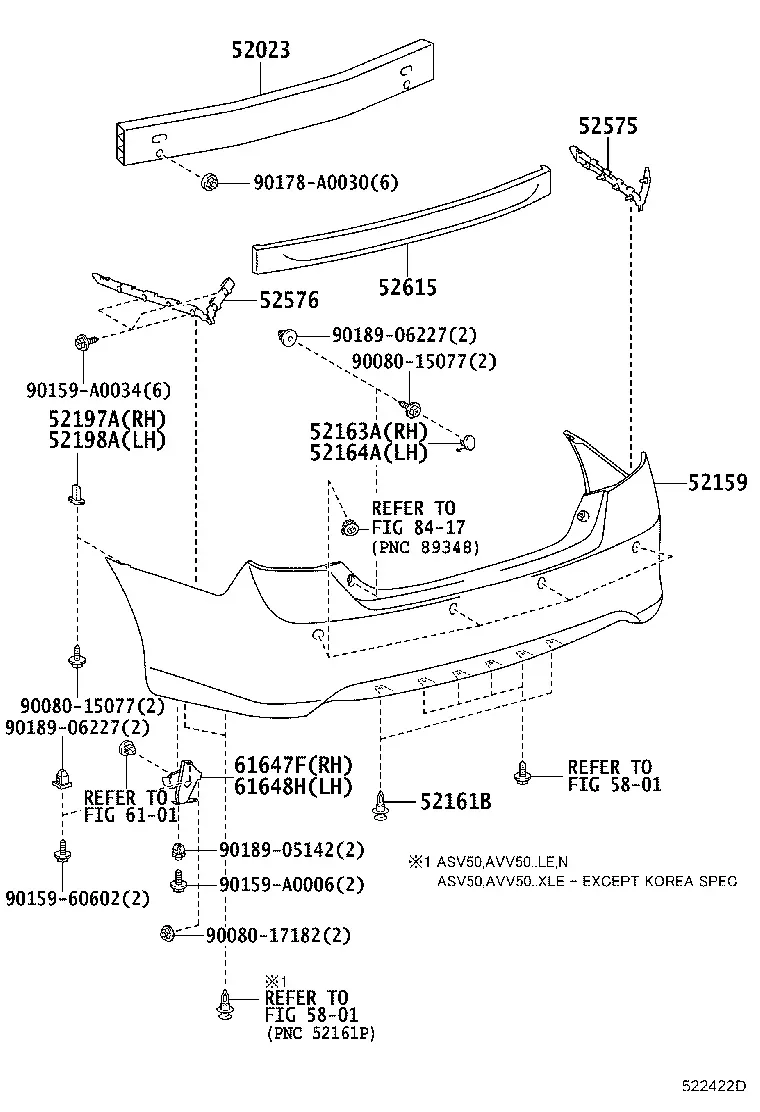 Rear bumper diagram