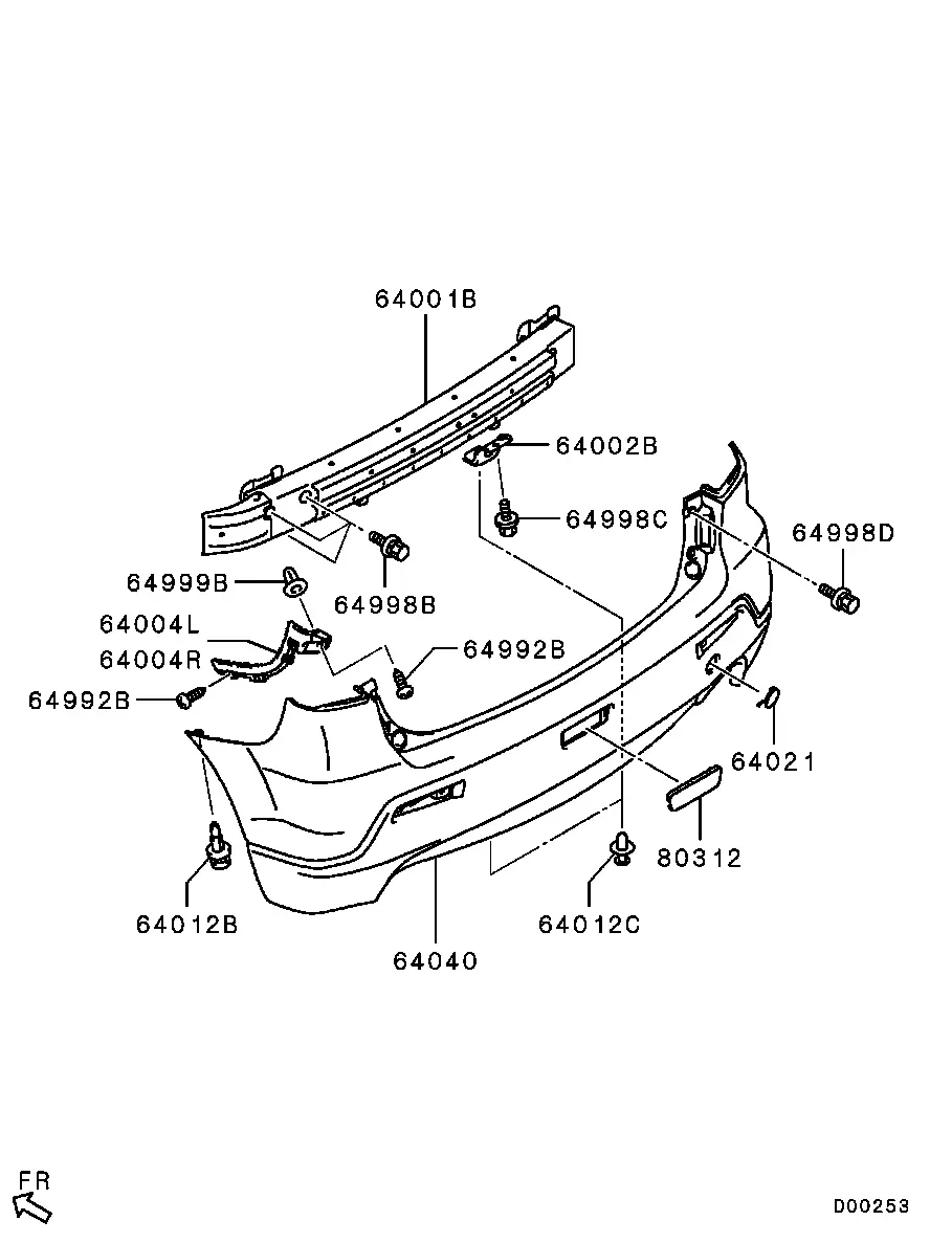 Rear Bumper and Reinforcement diagram