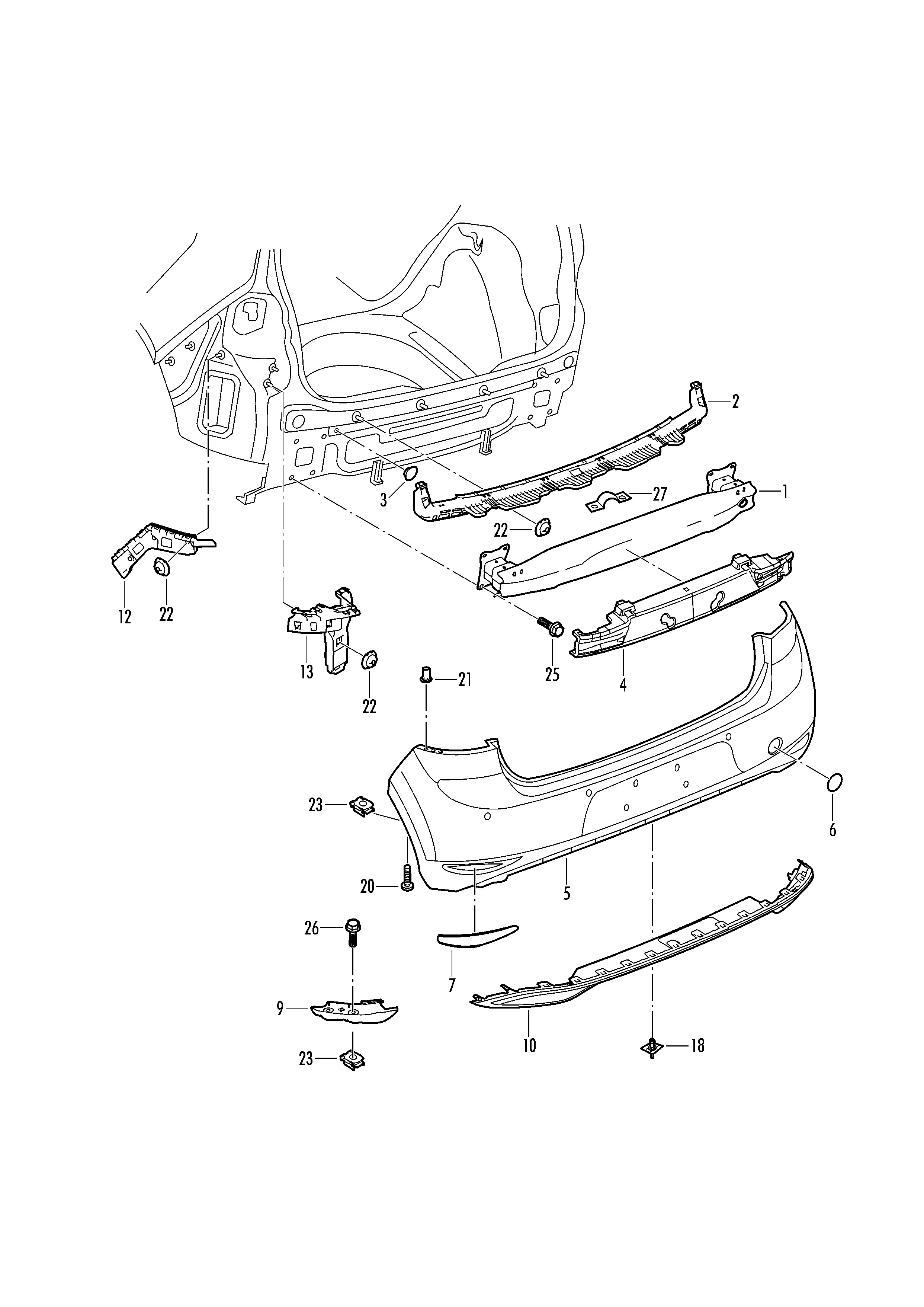 Rear bumper diagram