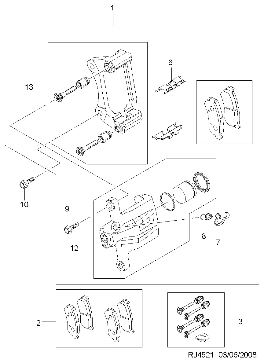 Rear disc brake diagram