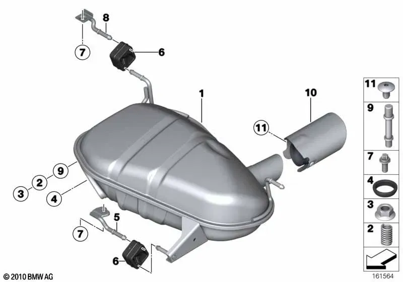 Rear Auxiliary Muffler diagram