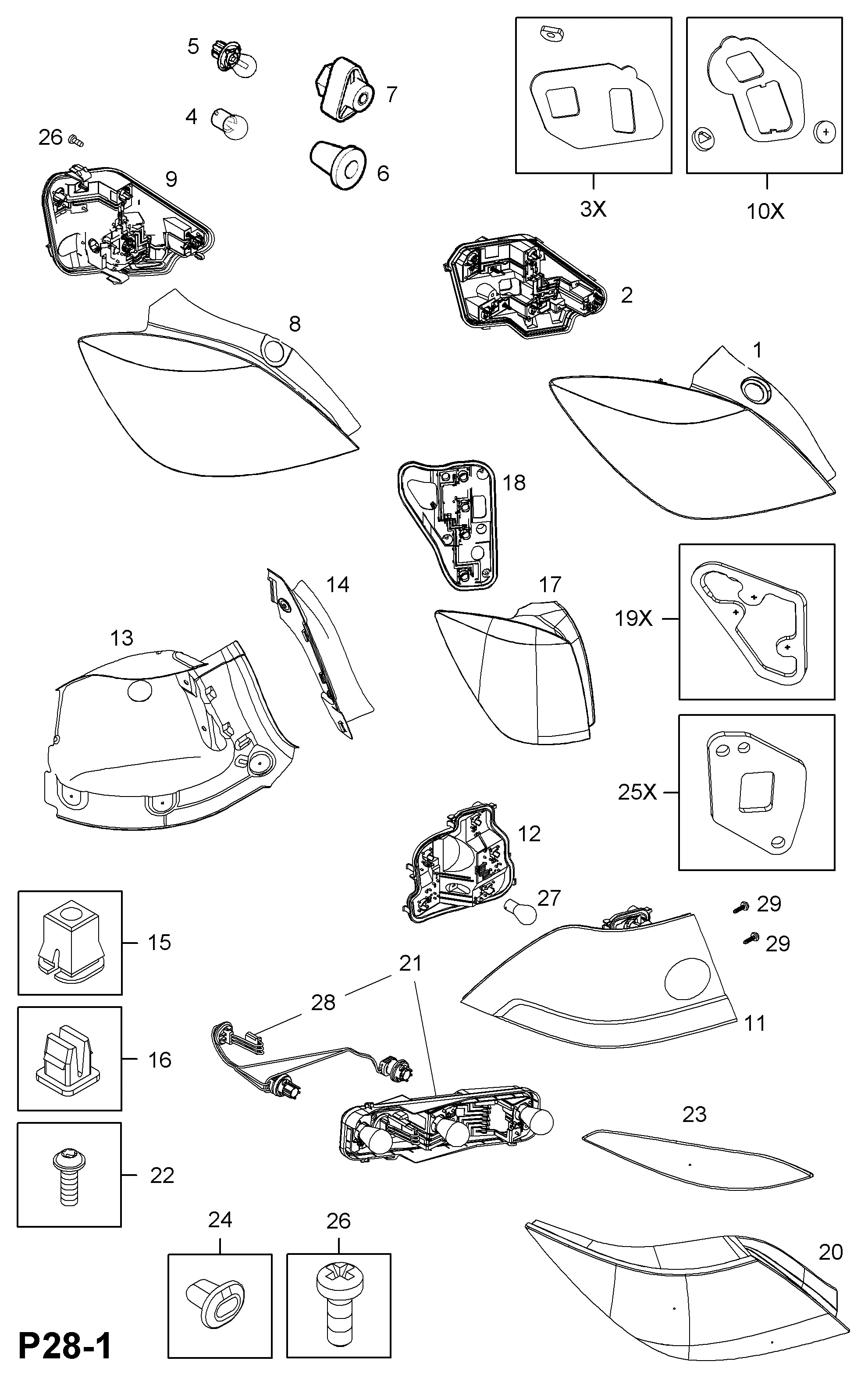 Tail Light and Fittings diagram
