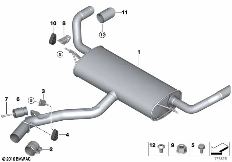 Rear muffler diagram