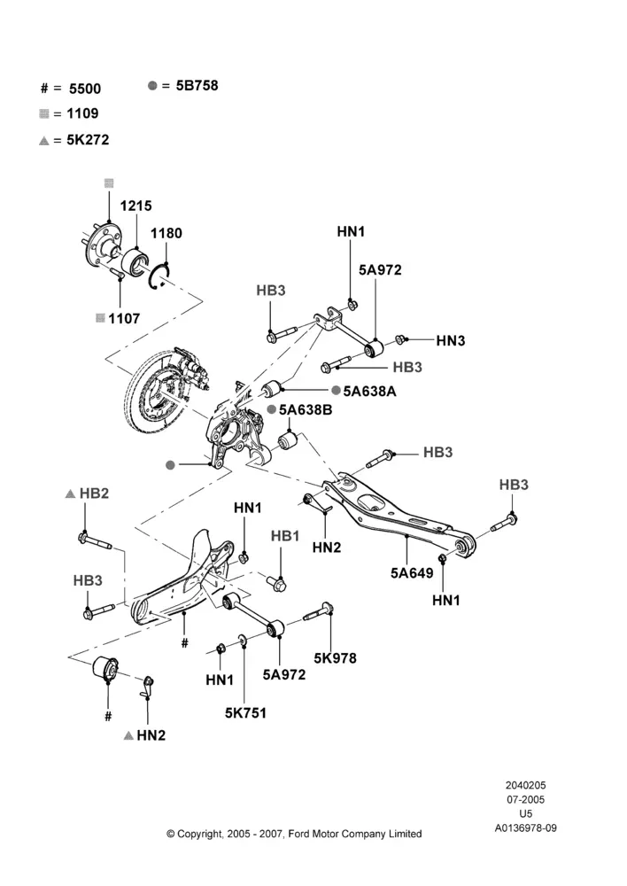 Rear Knuckle and Suspension Arms diagram