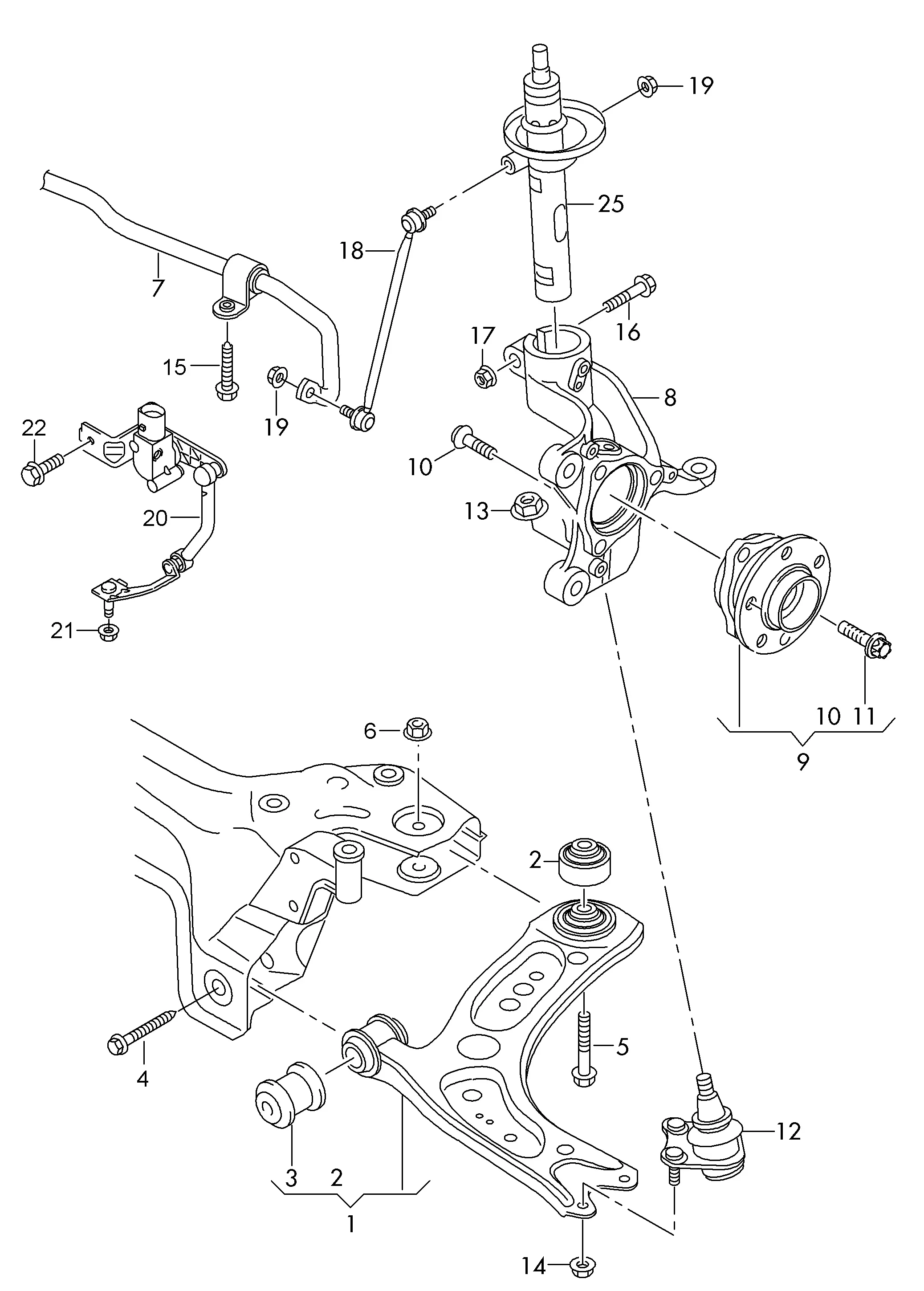 Rear Control Arm and Stabilizer diagram