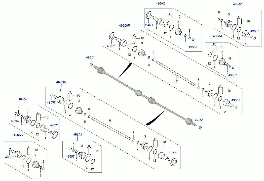 Rear drive shaft diagram