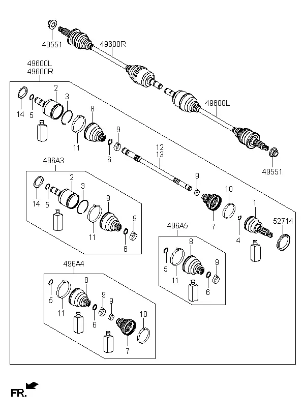 Rear drive shaft diagram