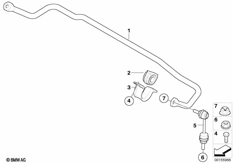 Задний стабилизатор поперечной устойчивости diagram