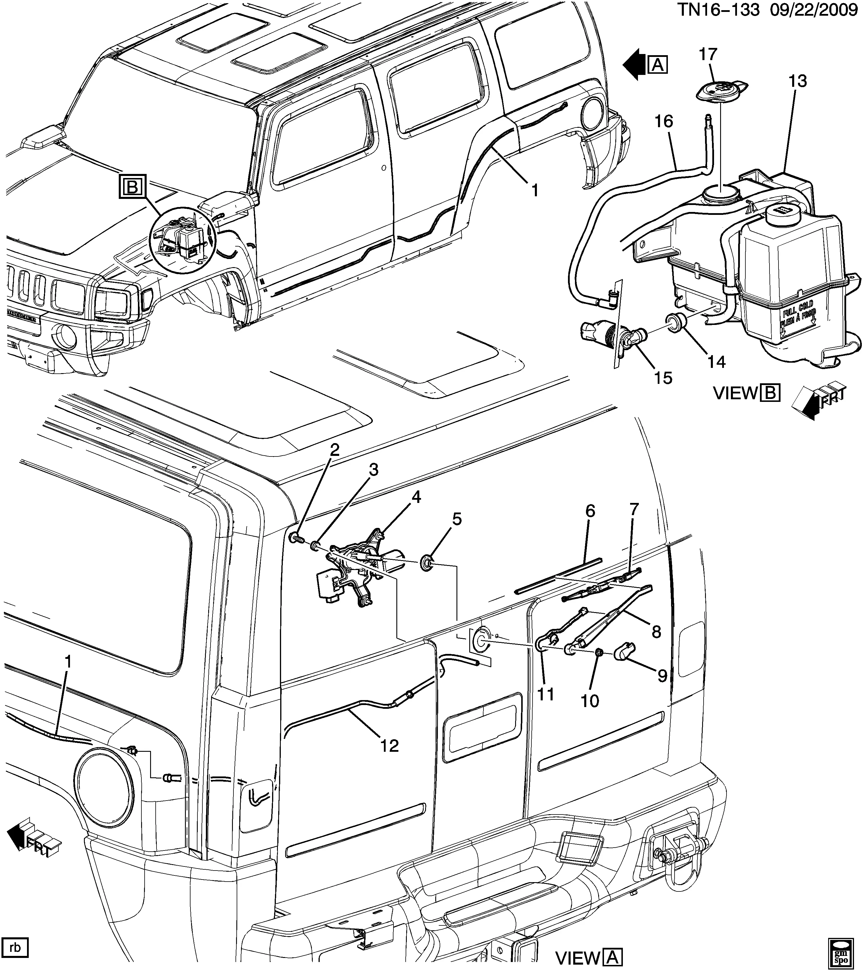 Rear Wiper and Washer diagram