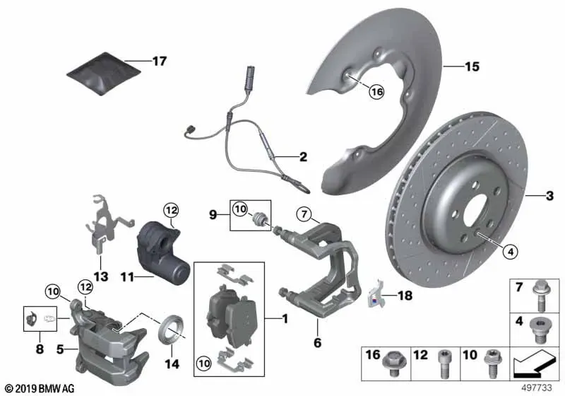 M Performance Rear Brake diagram