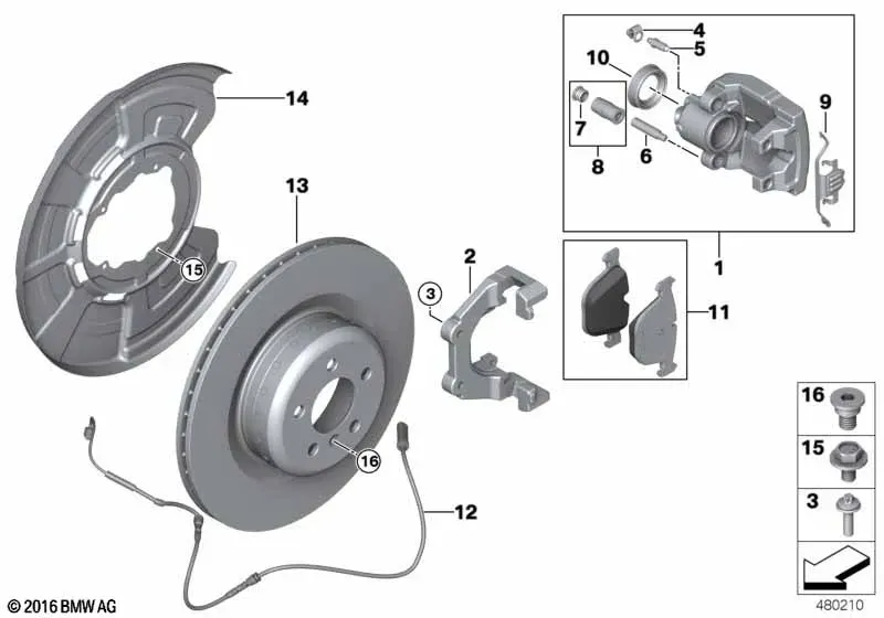 Задний тормоз M Performance diagram