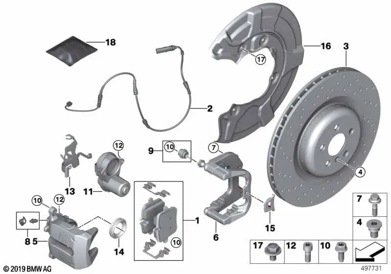 Задний тормоз M Performance diagram