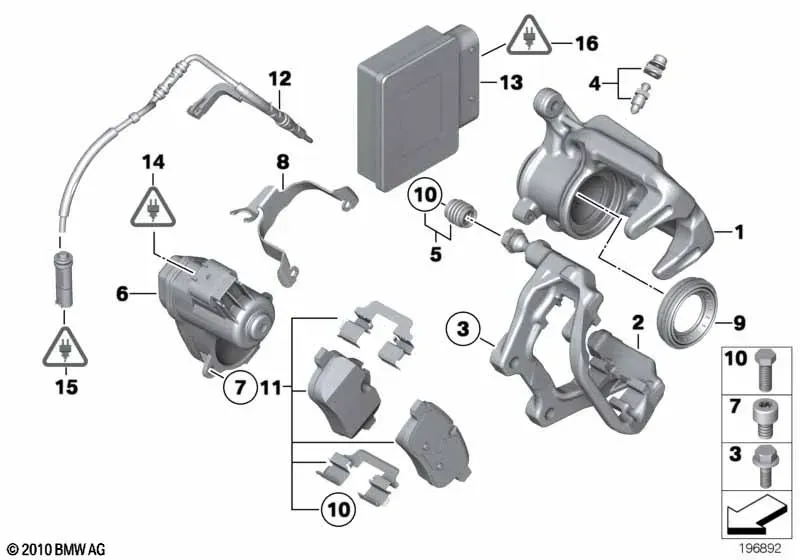 Rear Brake with EMF Control Unit diagram