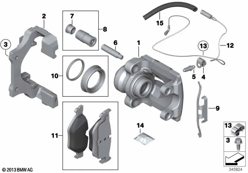 Rear Brake Caliper diagram