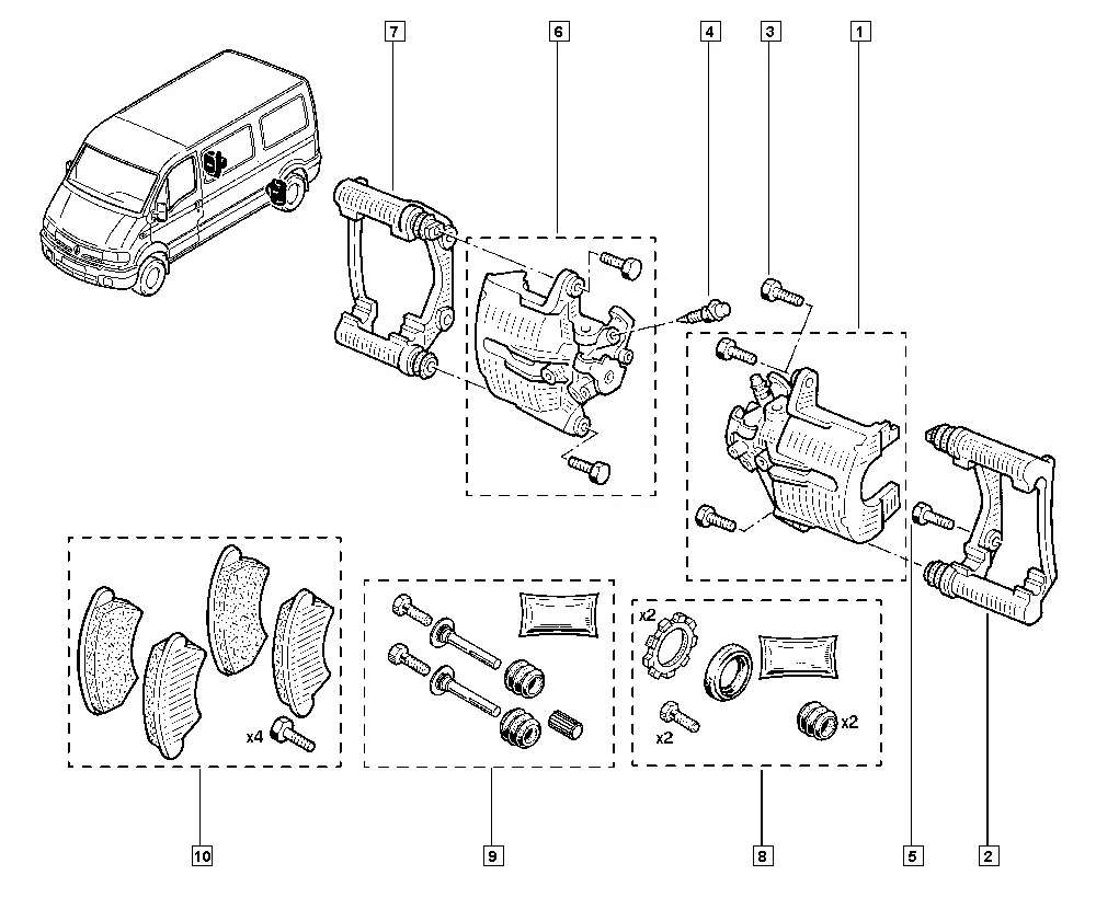 Rear Brake Caliper diagram