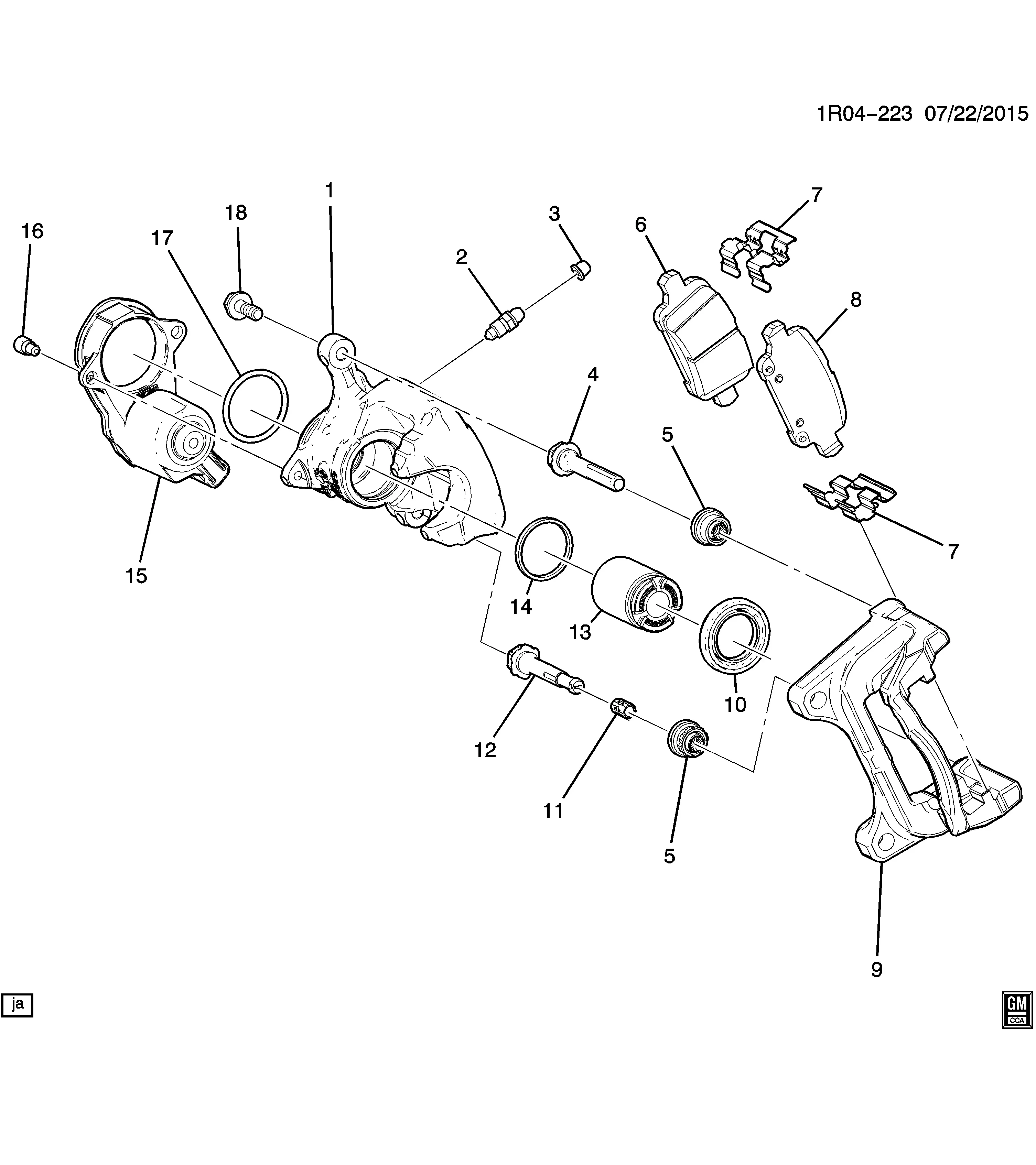 Rear Brake Caliper diagram